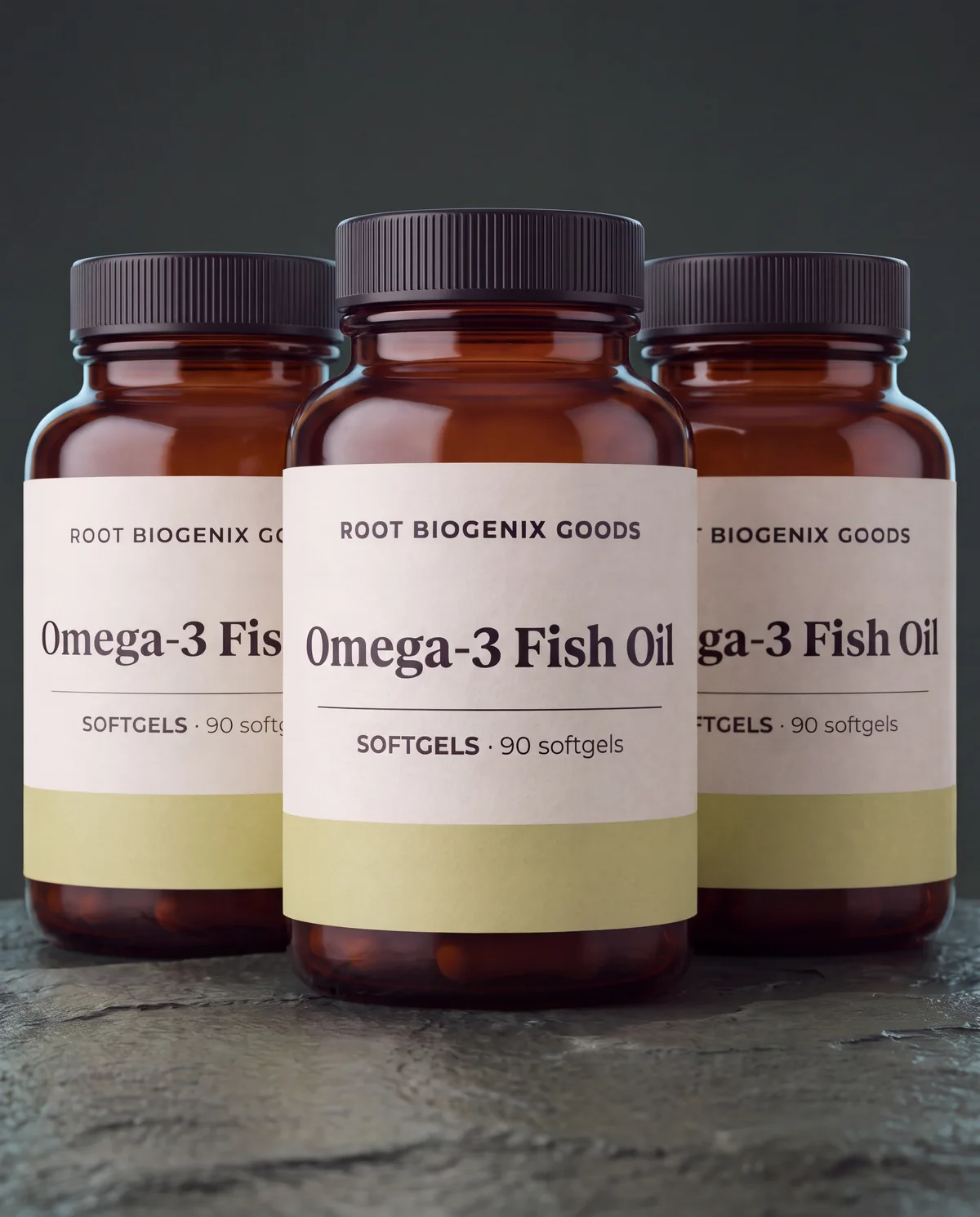 Omega-3 Fish Oil, 3 Bottles, 3 bottles